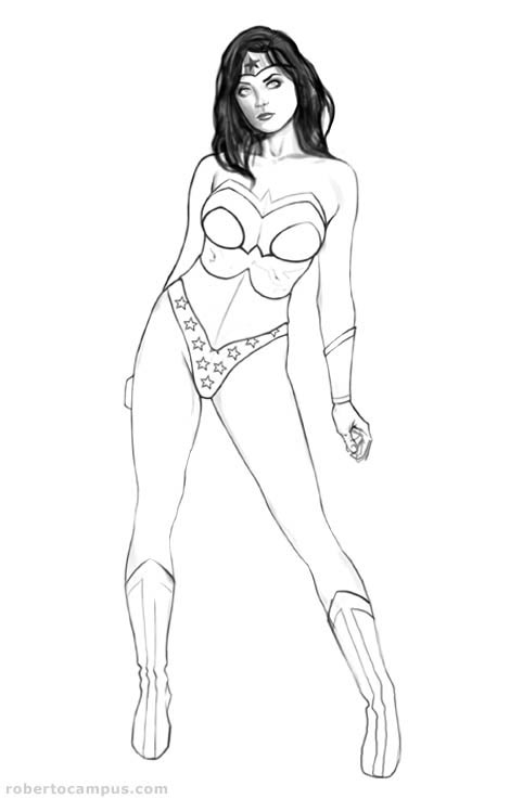 Photoshop Tutorial Wonder Woman Step 2 : Line Art