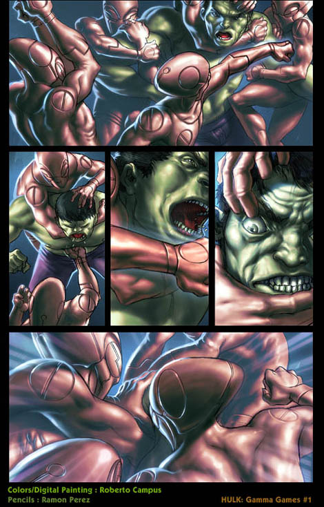 Comic book page coloring work